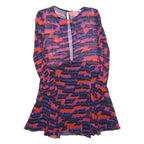 PATRIZIA PEPE Womens Purple & Red Viscose Shift Dress Abstract Pattern Long