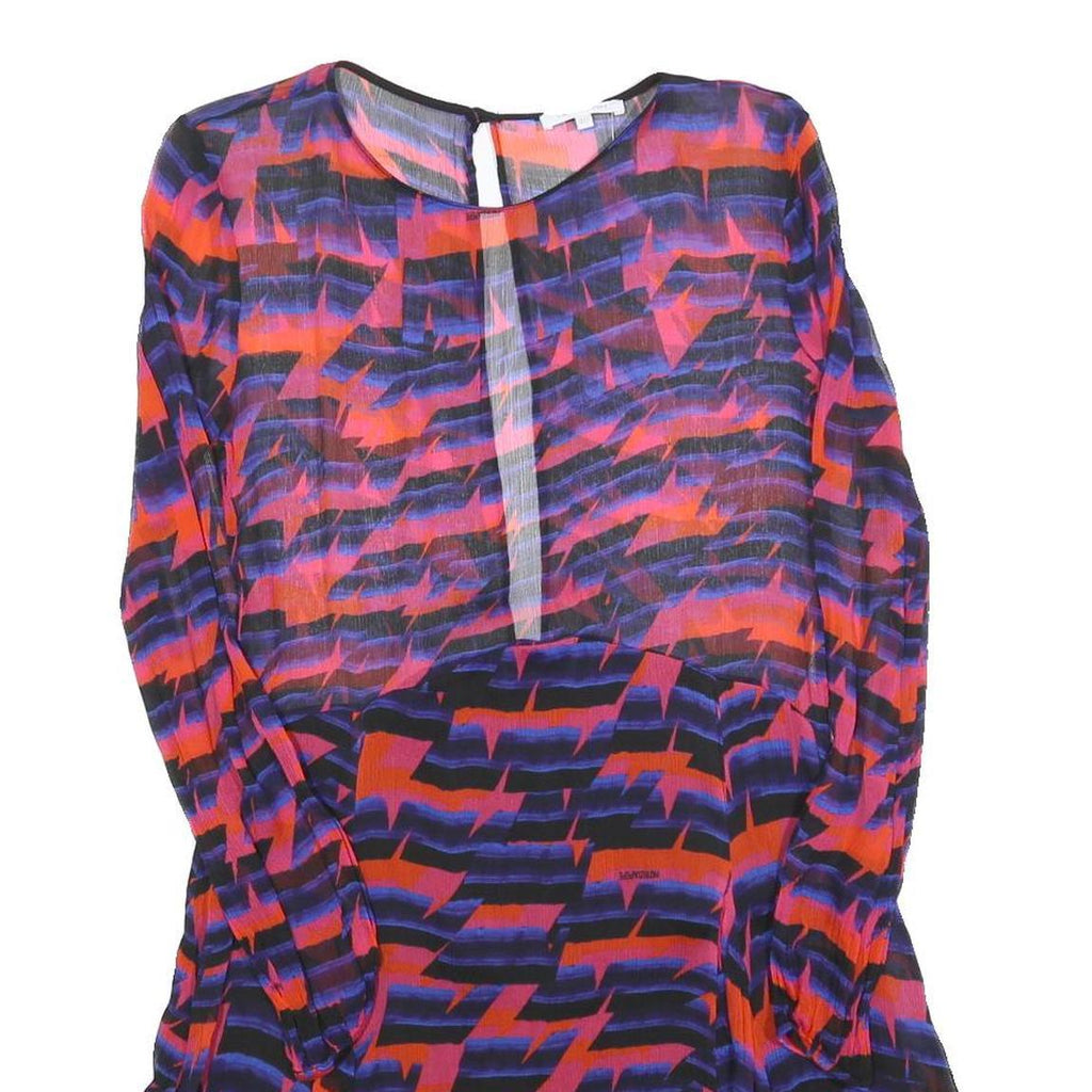 PATRIZIA PEPE Womens Purple & Red Viscose Shift Dress Abstract Pattern Long