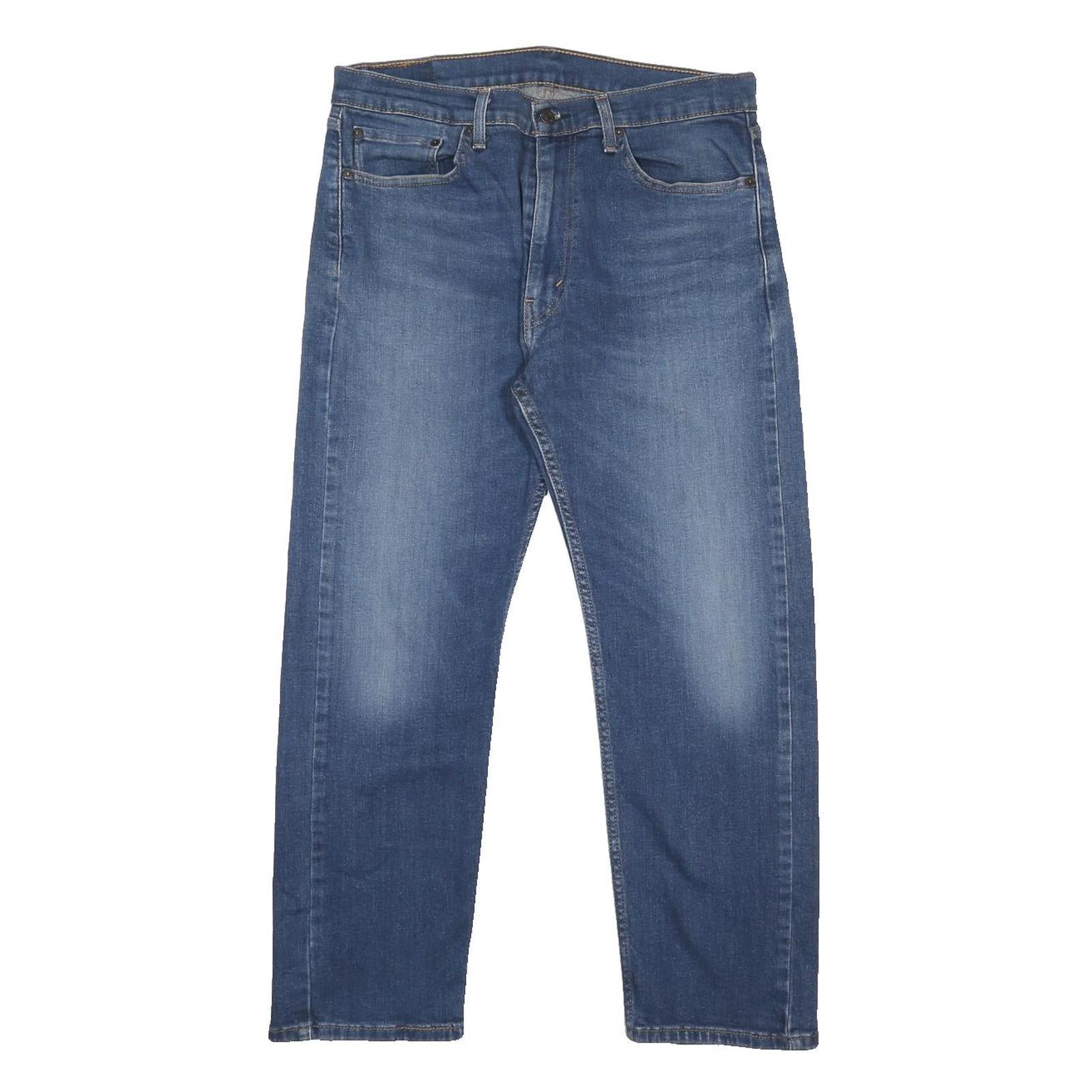 LEVI'S 505 Mens Jeans Blue Regular Straight Denim Medium W33 L29 Classic Style