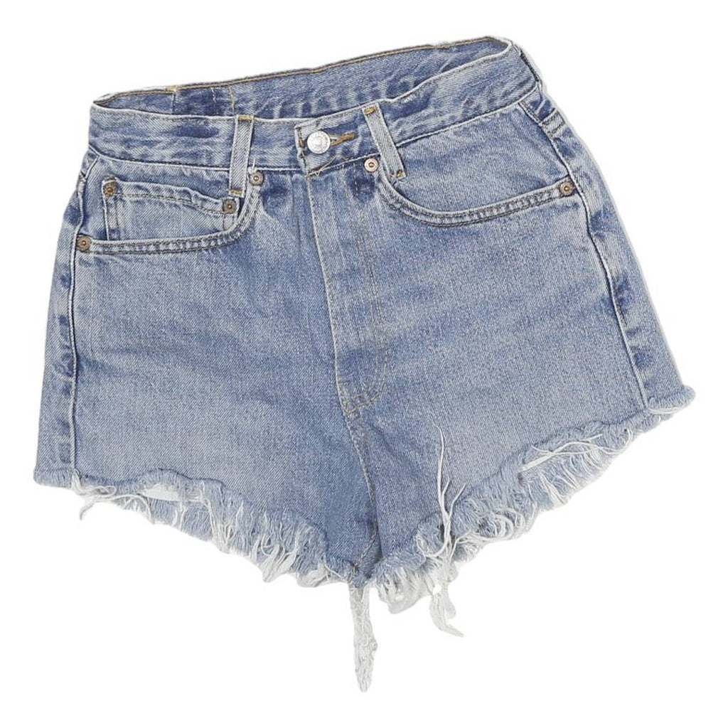 LEVIS Womens Denim Blue Cut-Off Shorts M W24 Frayed Hem Casual Summer