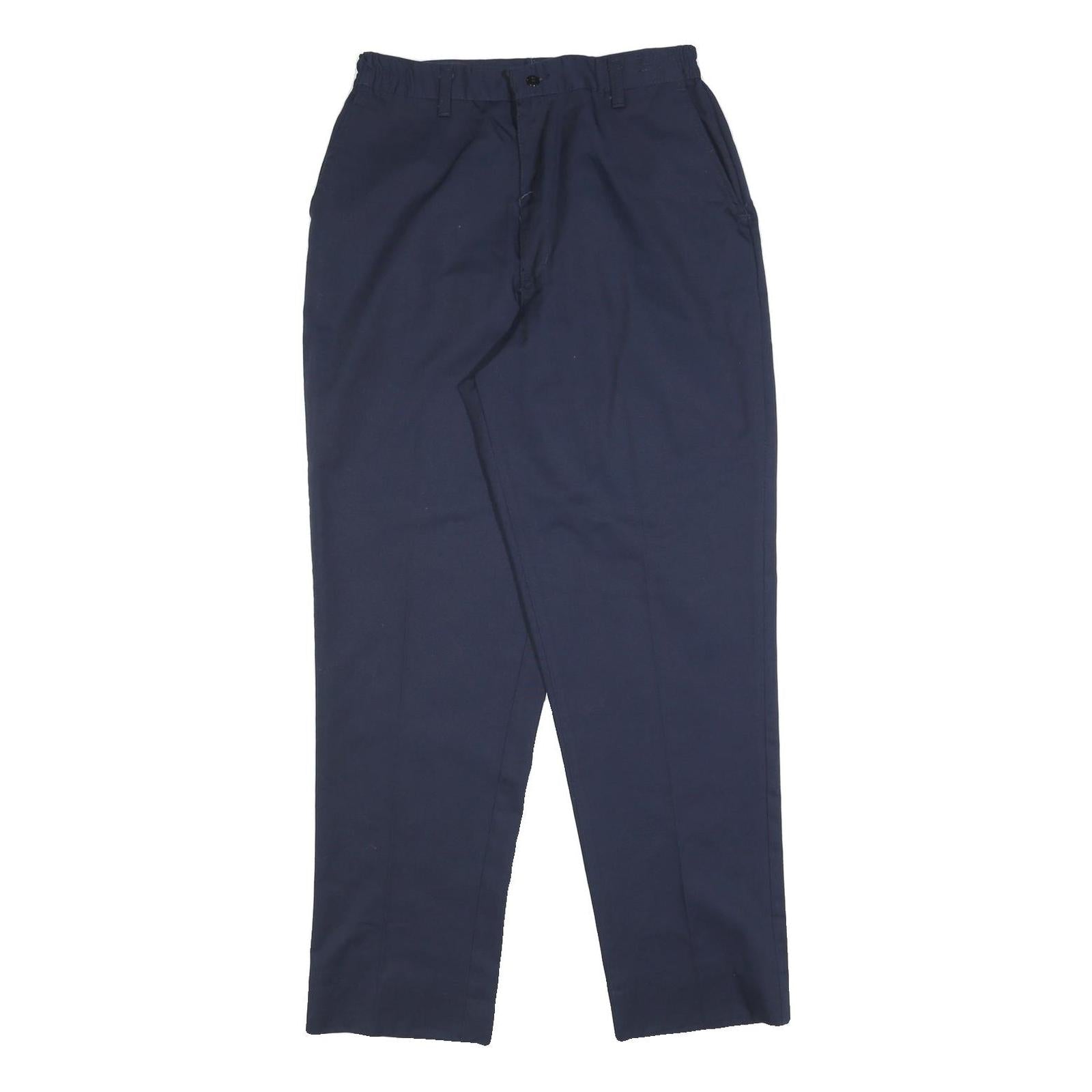 RED KAP Womens Regular Fit Navy Blue Trousers W28 L30 Cotton Blend Zip Closure