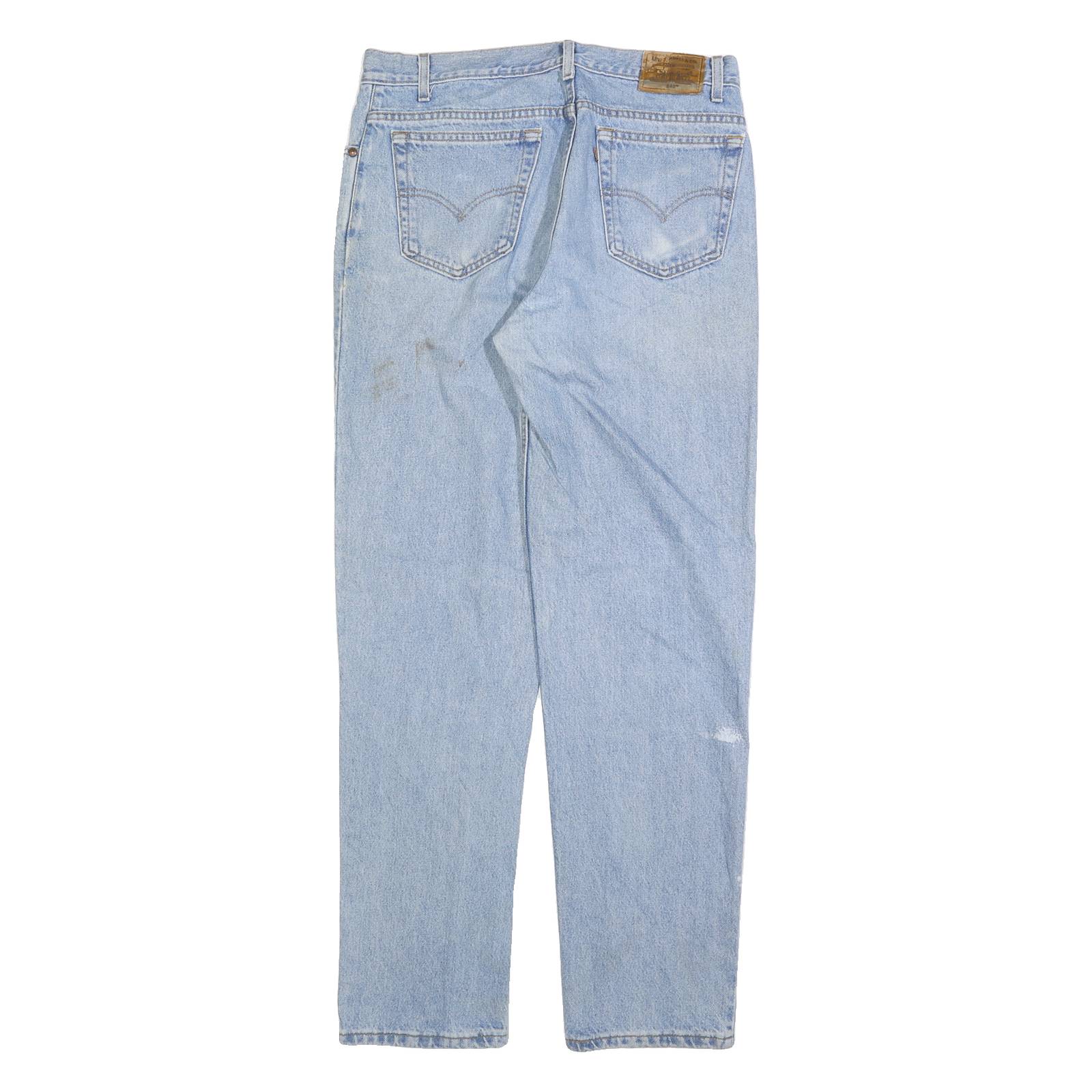 LEVI'S 540 Mens Jeans Blue Regular Straight Denim Light W36 L34 Zip Closure