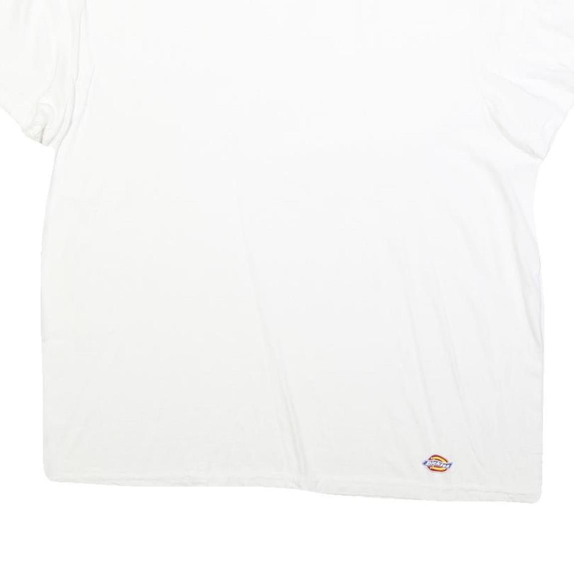 DICKIES Mens White Jersey T-Shirt L Short Sleeve Crew Neck Plain Cotton Blend