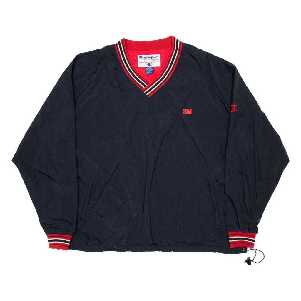 CHAMPION Mens Pullover Jacket Black Nylon 2XL