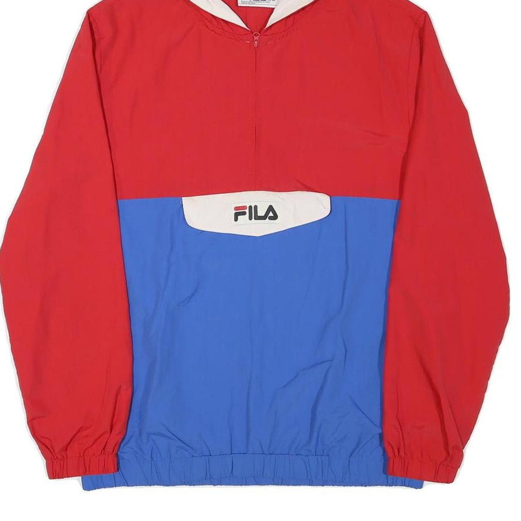 FILA Mens Red & Blue Zip Hooded Classic Jacket M Polyester Blend Sportswear