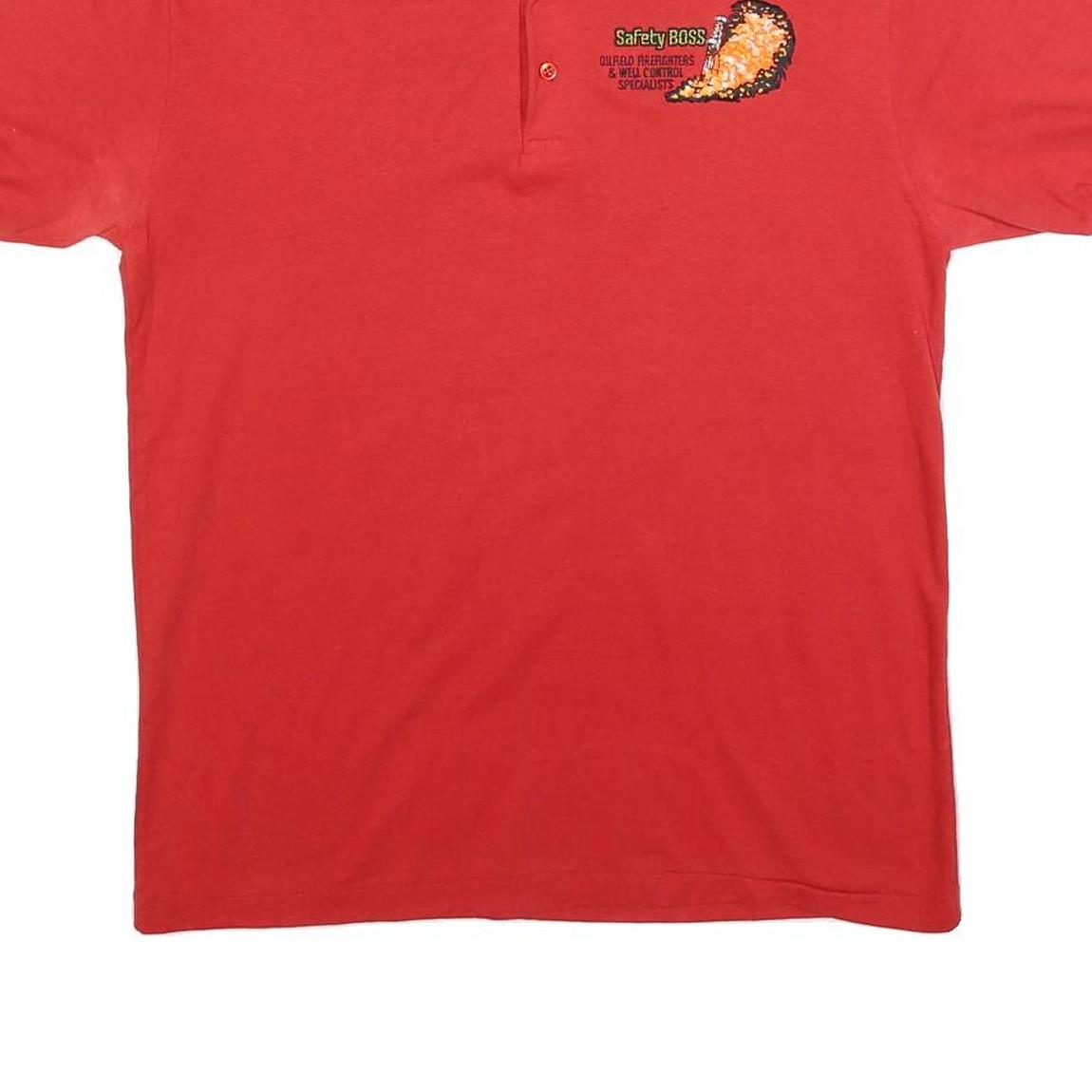 SCREEN STARS Mens Red Short Sleeve Plain M Cotton Blend Polo Shirt Casual