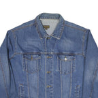 JEAN TRANSIT Mens Blue Denim Jacket XL Cotton Blend Classic Button Closure