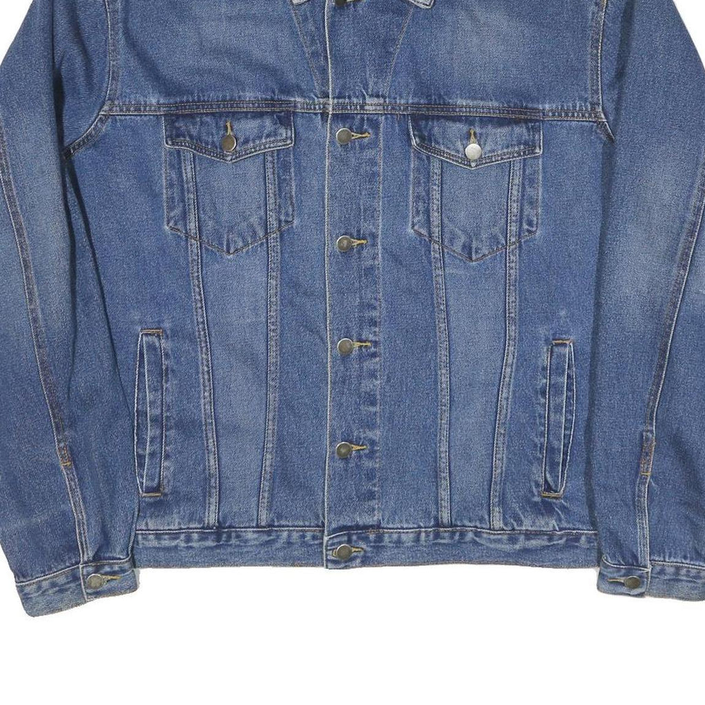 JEAN TRANSIT Mens Blue Denim Jacket XL Cotton Blend Classic Button Closure