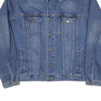 JEAN TRANSIT Mens Blue Denim Jacket XL Cotton Blend Classic Button Closure