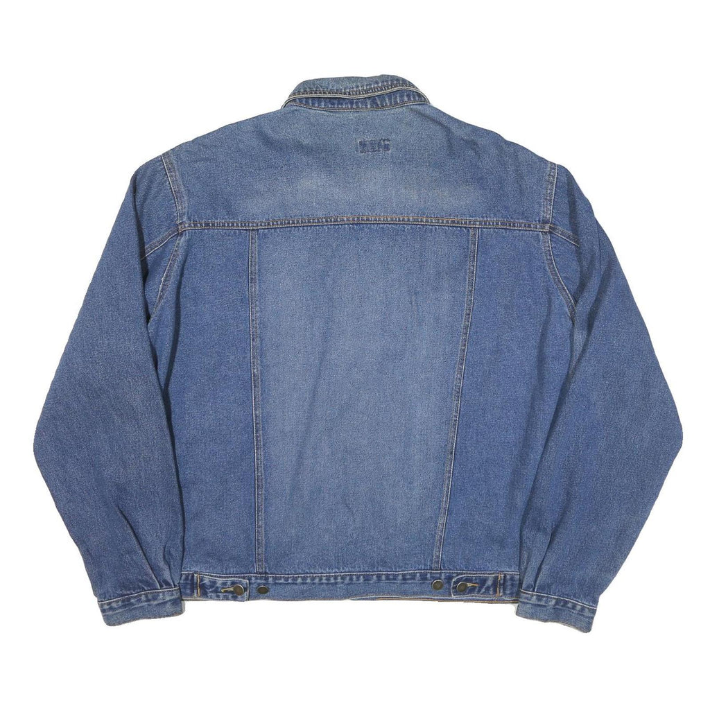 JEAN TRANSIT Mens Blue Denim Jacket XL Cotton Blend Classic Button Closure