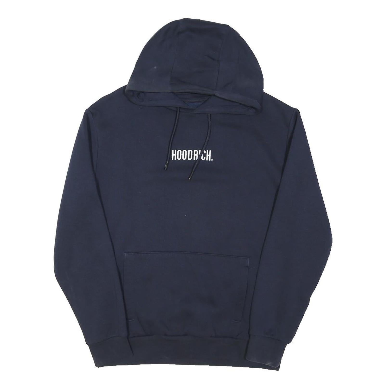 HOODRICH Mens Navy Hoodie L Cotton Blend Pullover Casual Streetwear