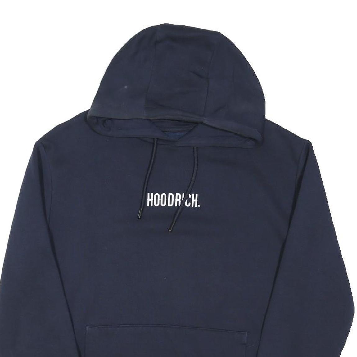 HOODRICH Mens Navy Hoodie L Cotton Blend Pullover Casual Streetwear