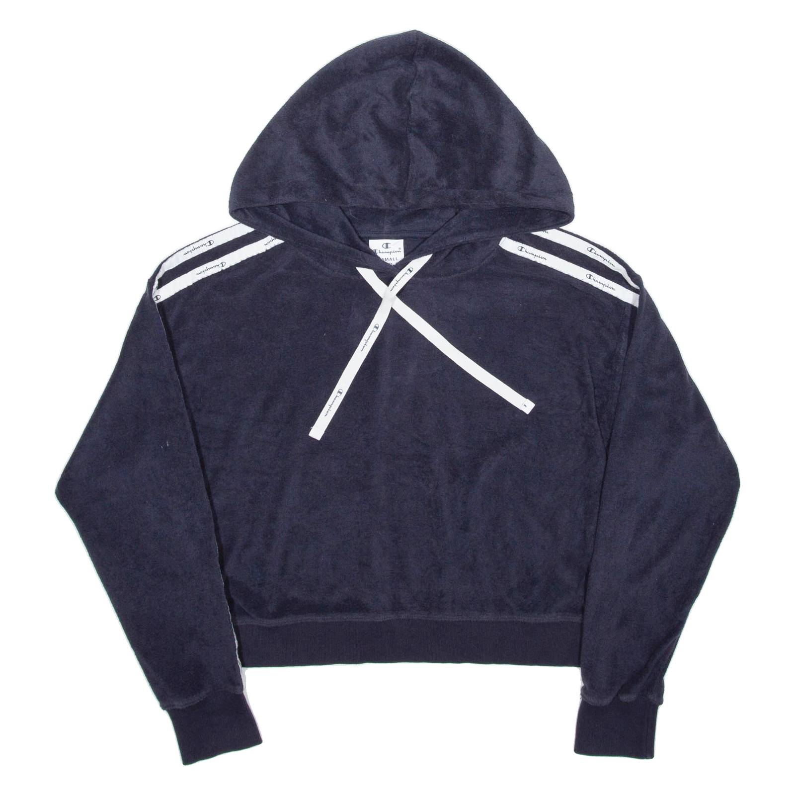 CHAMPION Cropped Womens Black Hoodie XS