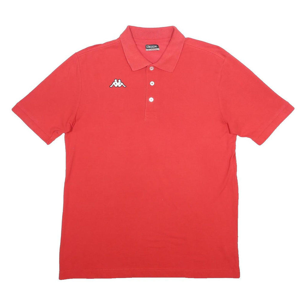 KAPPA Mens Red Short Sleeve Plain Polo Shirt XL Cotton Blend Casual Sportswear