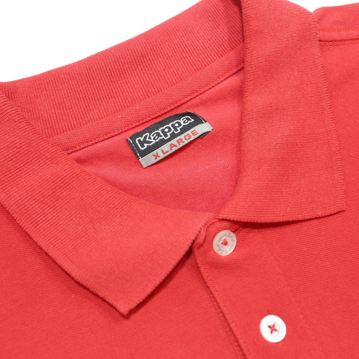 KAPPA Mens Red Short Sleeve Plain Polo Shirt XL Cotton Blend Casual Sportswear