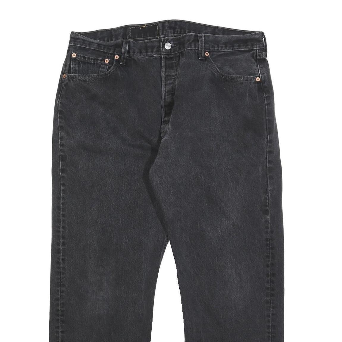 LEVI'S 501 Mens Jeans Black Regular Straight Denim Medium W37 L30 Classic Button