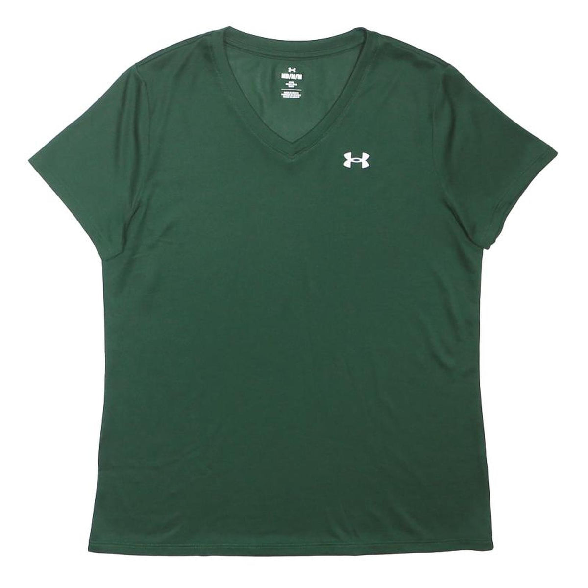 UNDER ARMOUR Womens Green V-Neck Short Sleeve T-Shirt M Performance Activewear