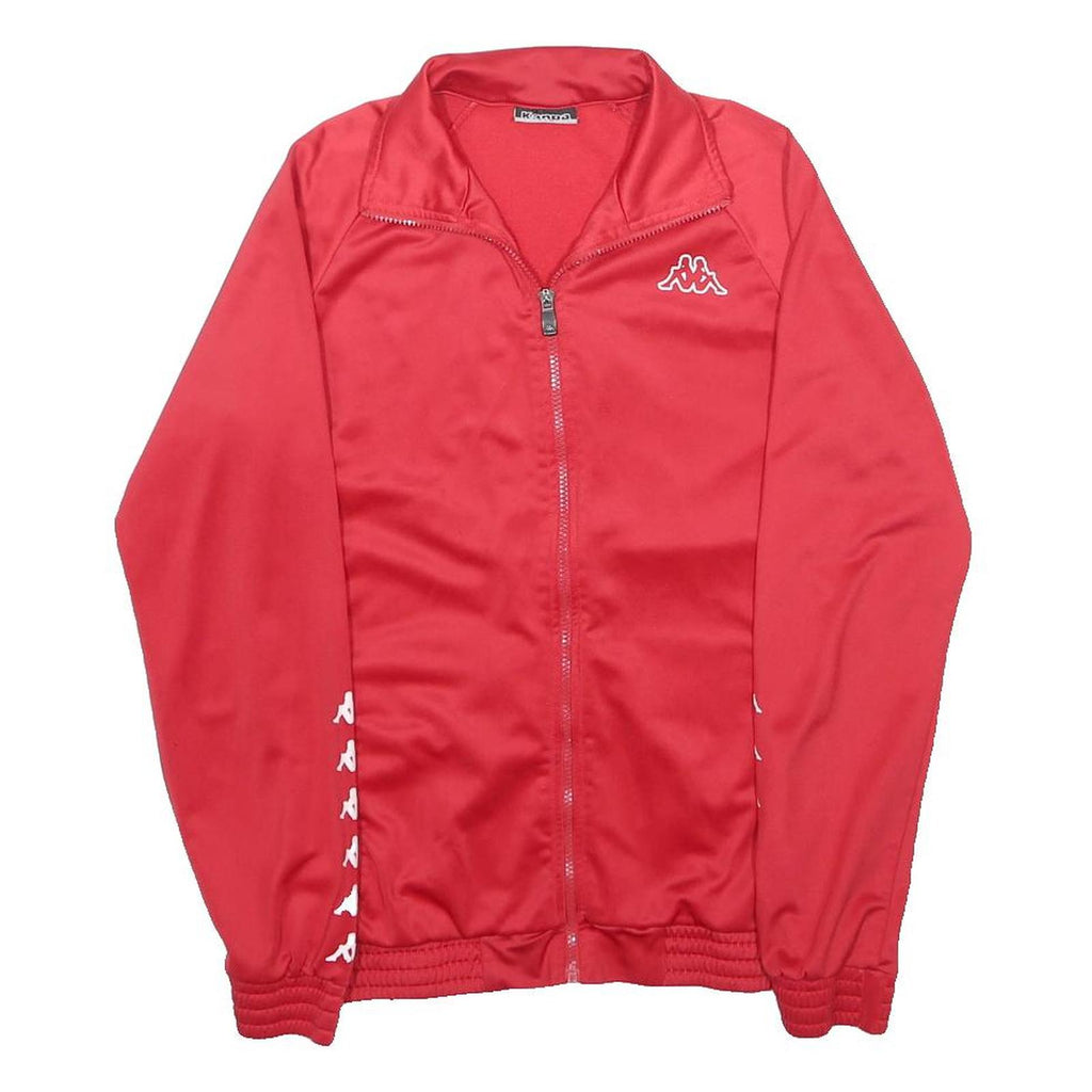 KAPPA Mens Red Athletic Jacket S Polyester Zip Track Logo Sportwear