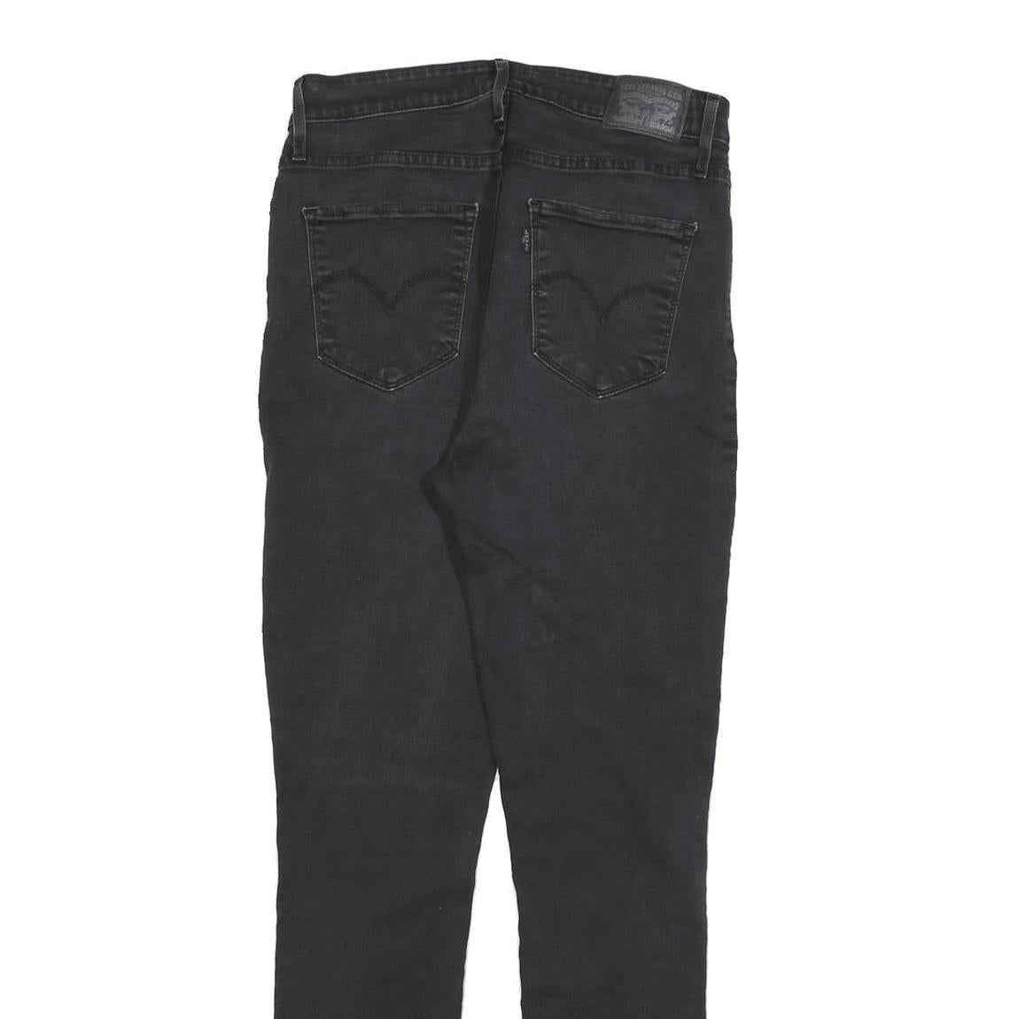 LEVI'S 721 Womens Jeans Black Slim Skinny Denim Light W29 L30 Zip Cotton Blend