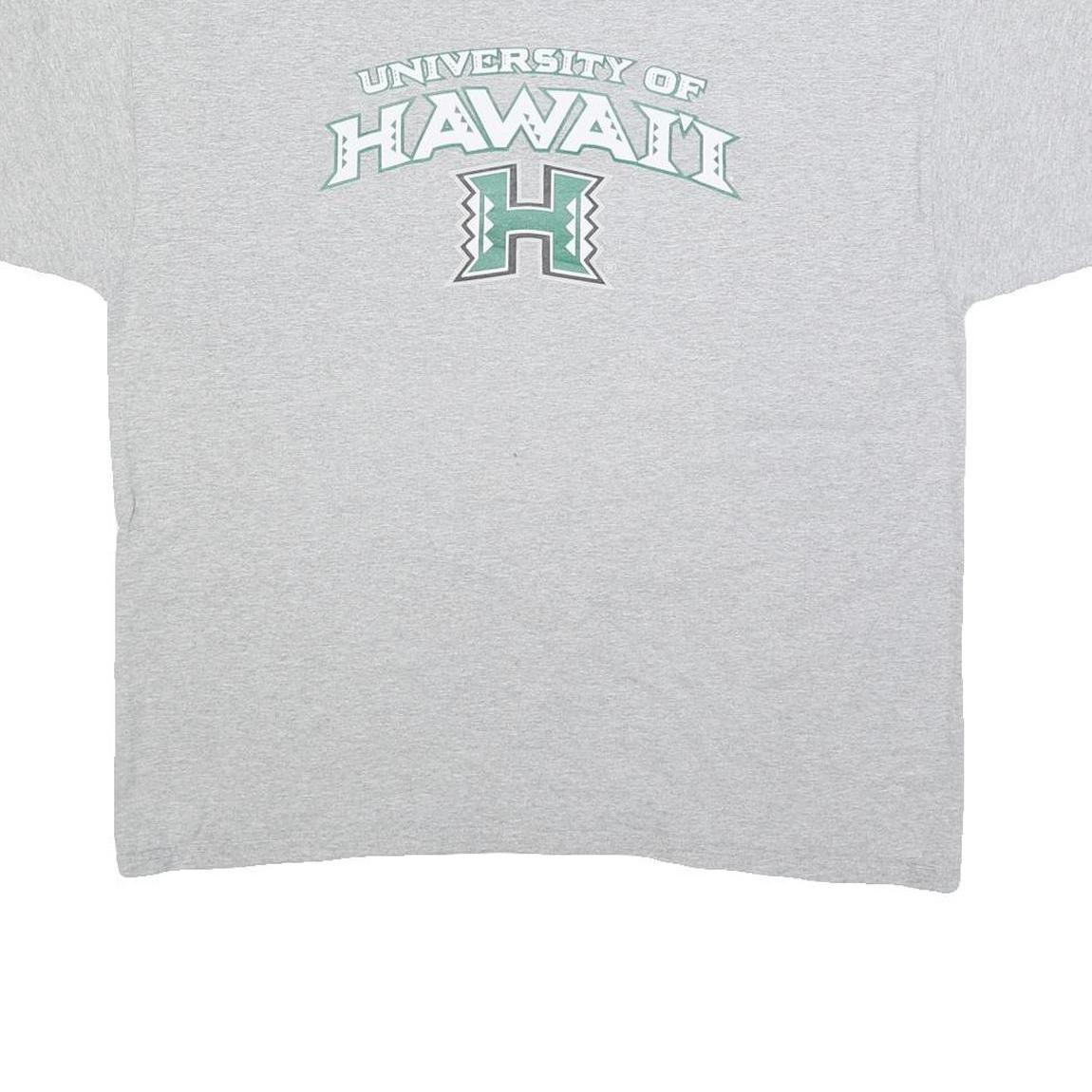 HANES Mens Grey University Of Hawaii Graphic T-Shirt XL Short Sleeve Crew Neck