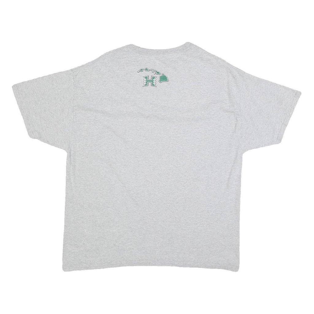 HANES Mens Grey University Of Hawaii Graphic T-Shirt XL Short Sleeve Crew Neck