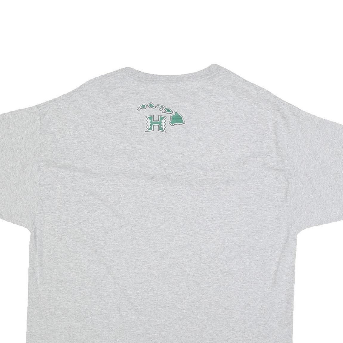 HANES Mens Grey University Of Hawaii Graphic T-Shirt XL Short Sleeve Crew Neck