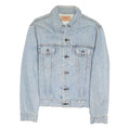 LEVI'S Mens Blue Denim Jacket L Cotton Blend Button Closure Classic Fit Casual