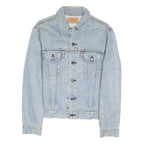 LEVI'S Mens Blue Denim Jacket L Cotton Blend Button Closure Classic Fit Casual