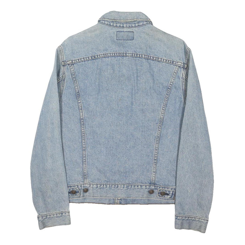 LEVI'S Mens Blue Denim Jacket L Cotton Blend Button Closure Classic Fit Casual