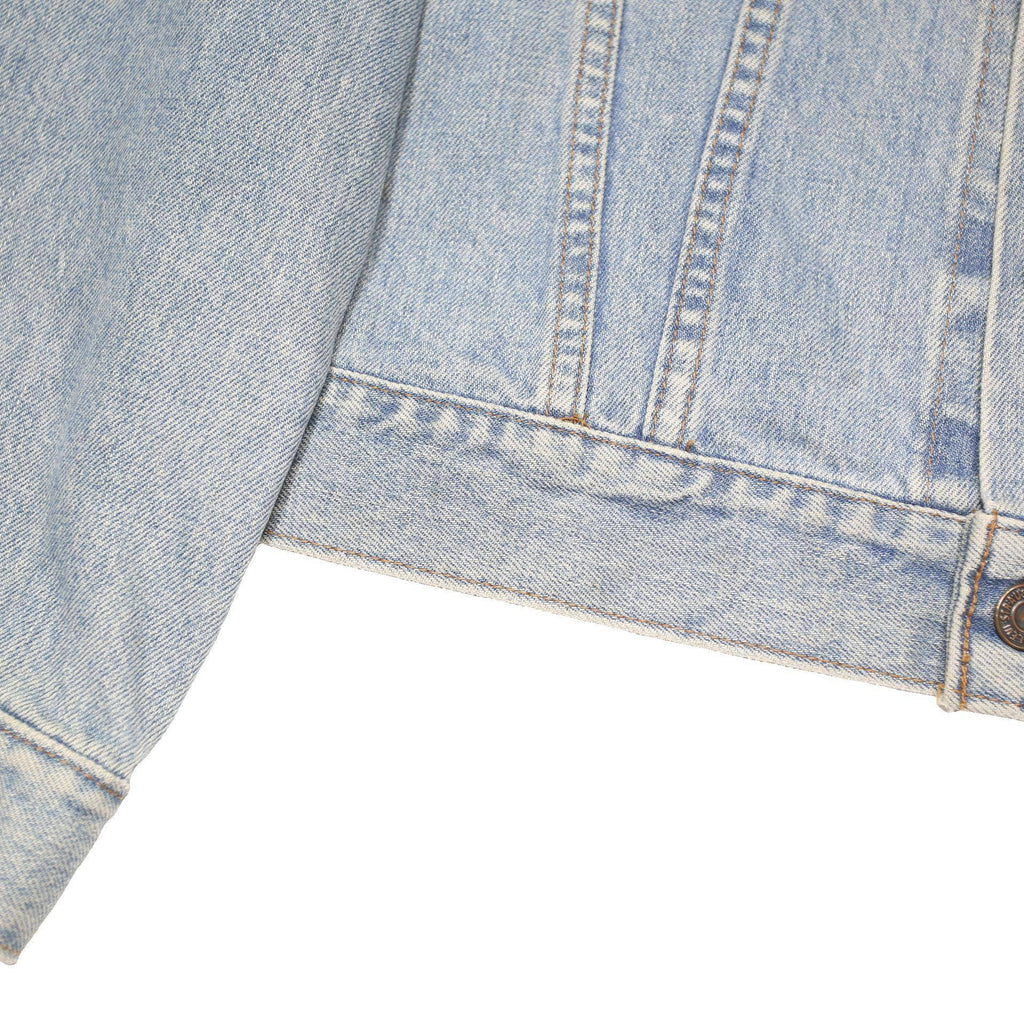 LEVI'S Mens Blue Denim Jacket L Cotton Blend Button Closure Classic Fit Casual