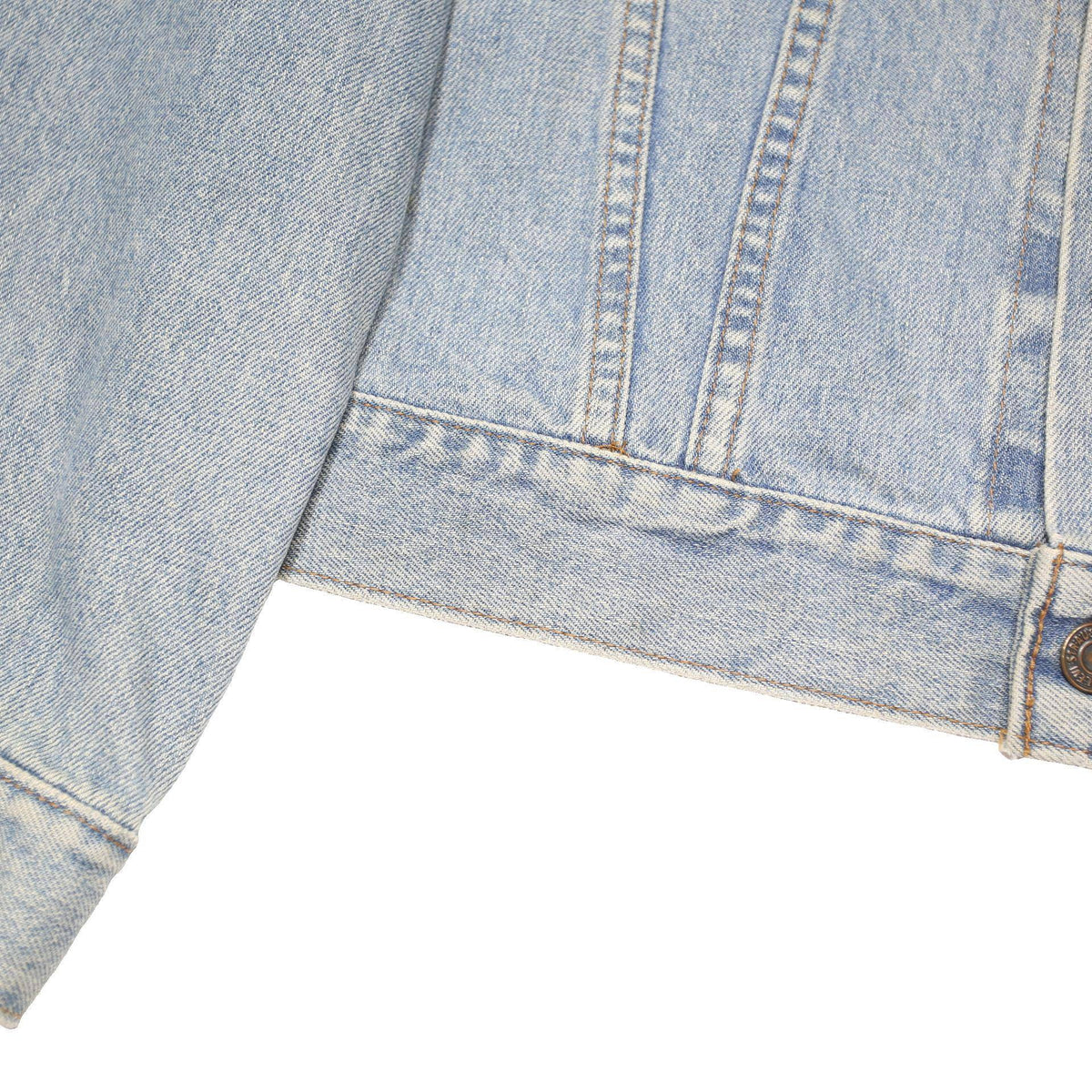 LEVI'S Mens Blue Denim Jacket L Cotton Blend Button Closure Classic Fit Casual