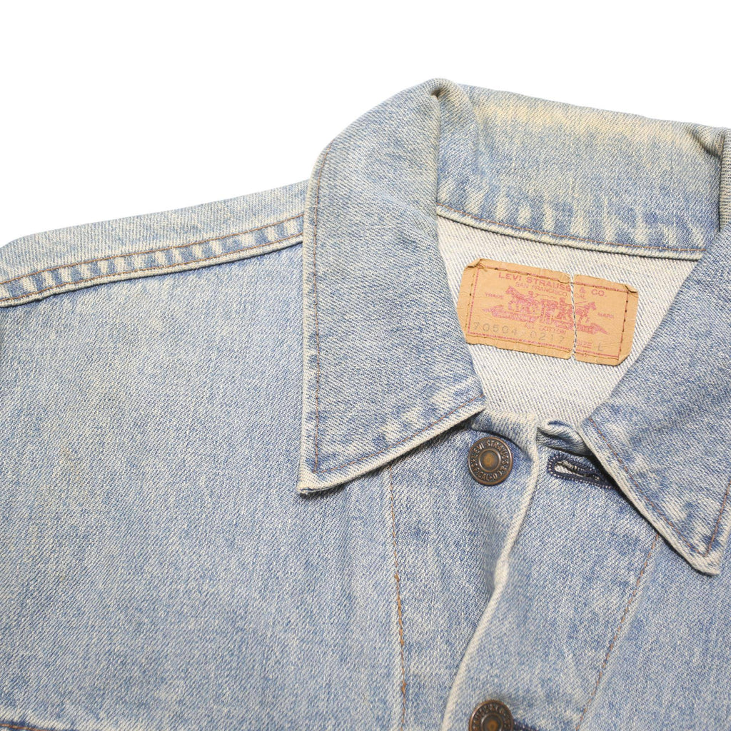 LEVI'S Mens Blue Denim Jacket L Cotton Blend Button Closure Classic Fit Casual