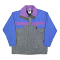 LUTTEURS Mens Blue & Purple & Grey Jacket XL Polyester Blend Zip Colourblock