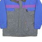 LUTTEURS Mens Blue & Purple & Grey Jacket XL Polyester Blend Zip Colourblock