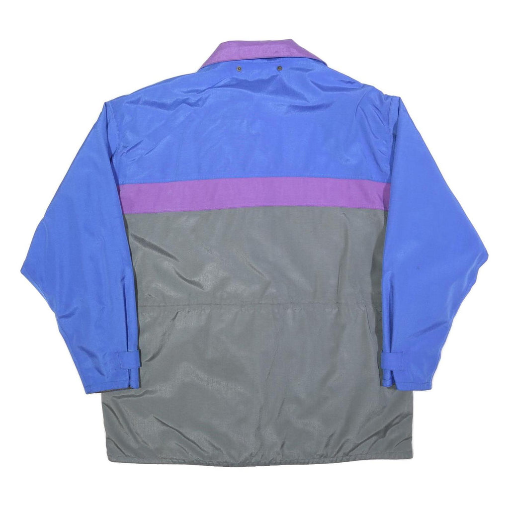 LUTTEURS Mens Blue & Purple & Grey Jacket XL Polyester Blend Zip Colourblock