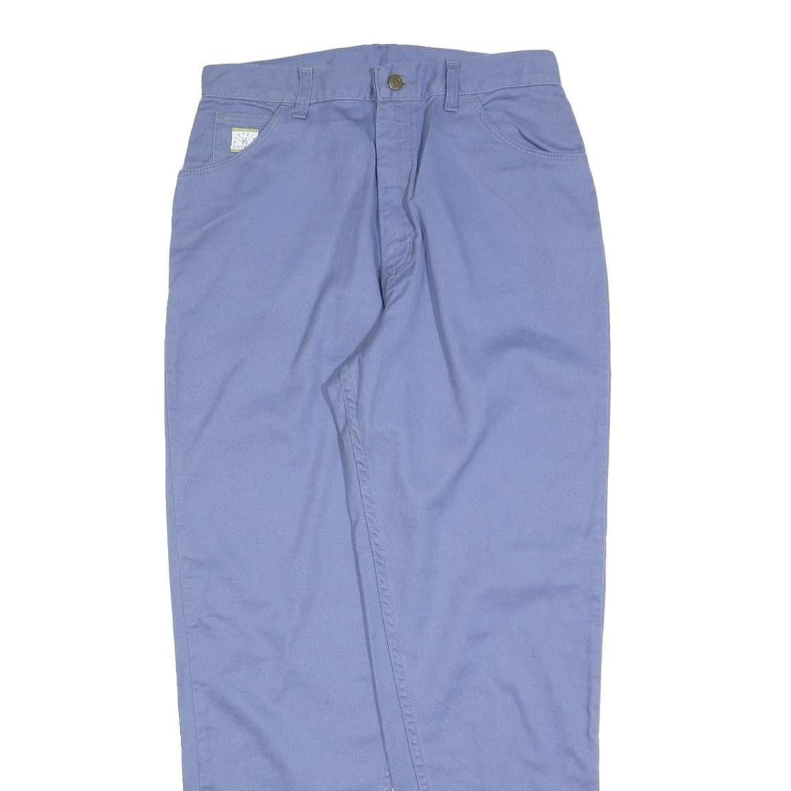 WRANGLER Womens Cotton Blend Blue Regular Fit Straight Leg Trousers W30 L30