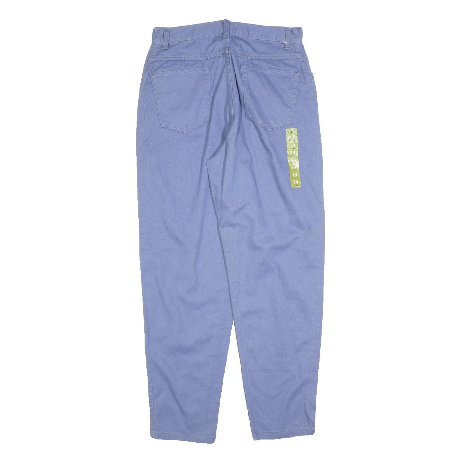 WRANGLER Womens Cotton Blend Blue Regular Fit Straight Leg Trousers W30 L30