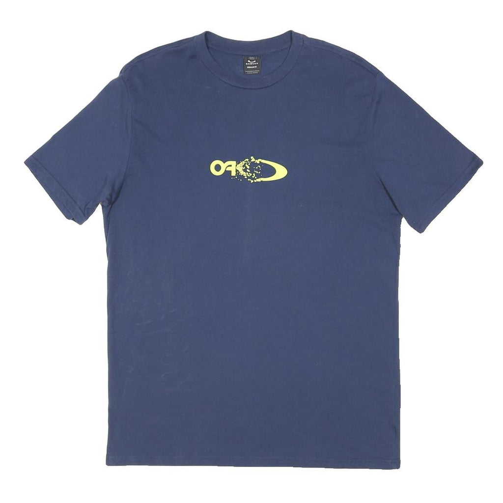 OAKLEY Mens Blue Graphic T-Shirt XL Short Sleeve Crew Neck Brand Logo