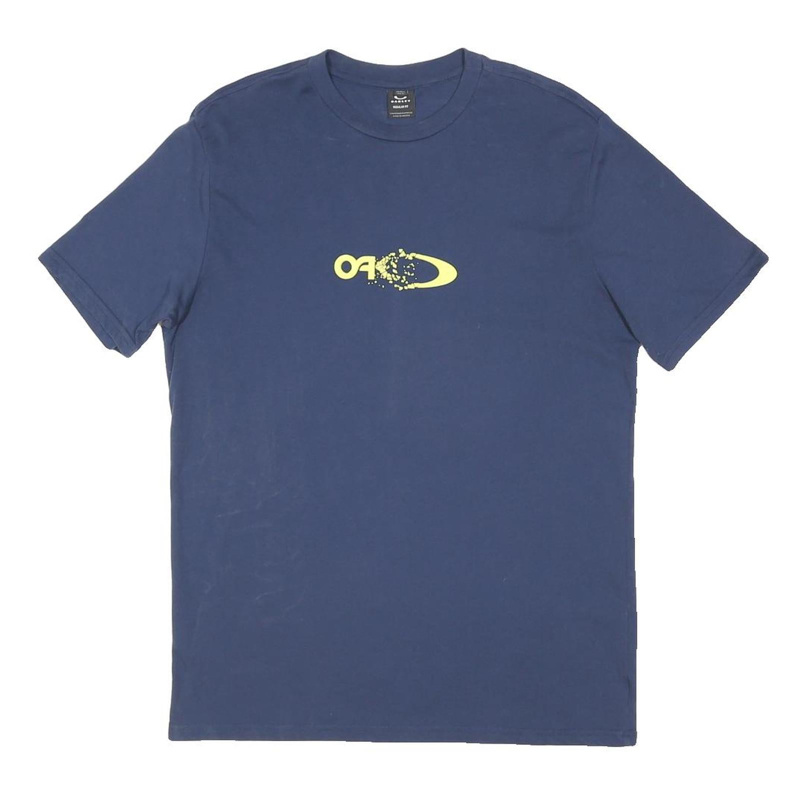 OAKLEY Mens Blue Graphic T-Shirt XL Short Sleeve Crew Neck Brand Logo
