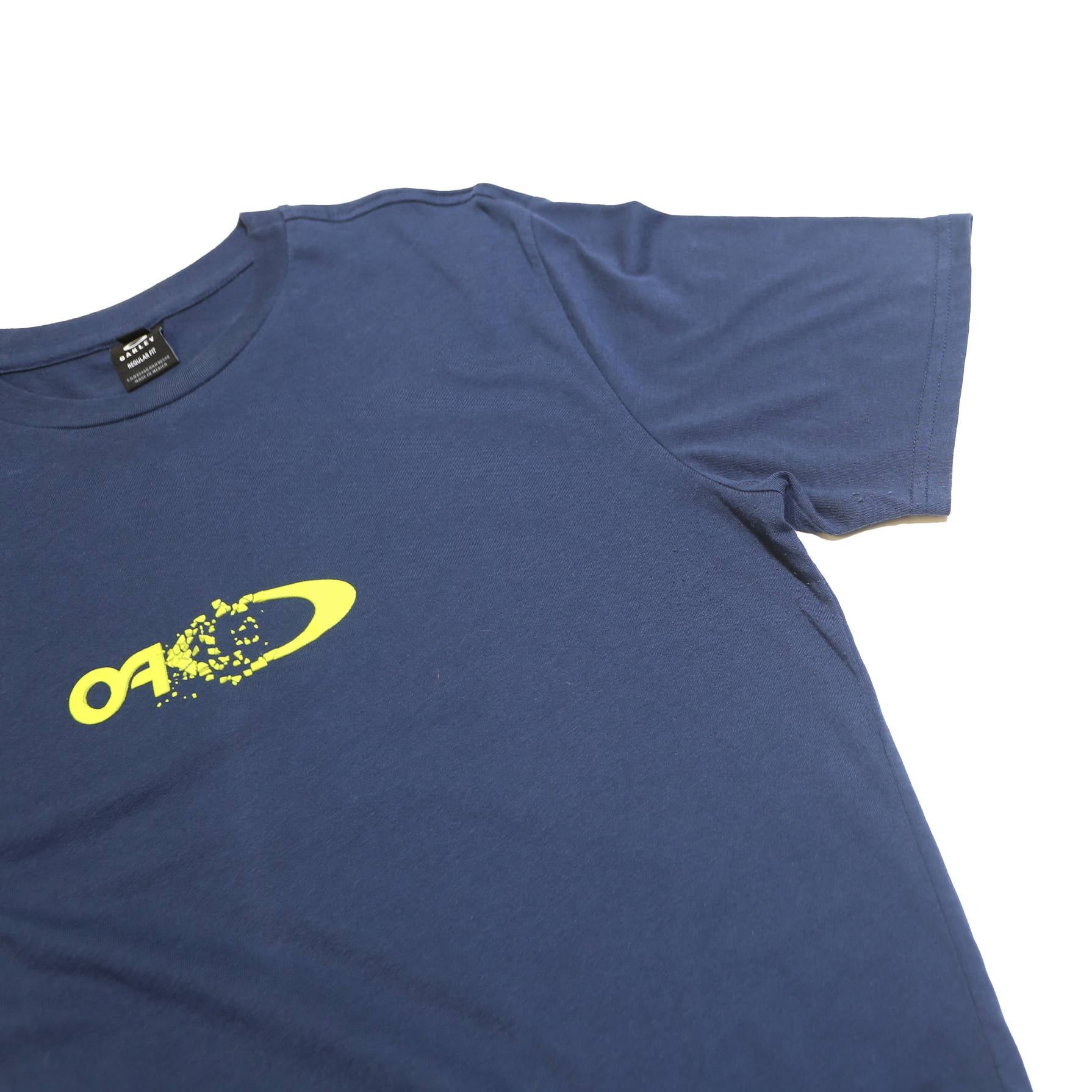 OAKLEY Mens Blue Graphic T-Shirt XL Short Sleeve Crew Neck Brand Logo