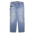 WRANGLER Mens Regular Fit Blue Denim Jeans W38 L33 Durable Workwear Style