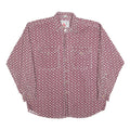 ALDO Mens Red & White Cotton Blend Shirt M Floral Pattern Long Sleeve Button