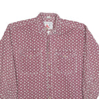 ALDO Mens Red & White Cotton Blend Shirt M Floral Pattern Long Sleeve Button