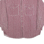 ALDO Mens Red & White Cotton Blend Shirt M Floral Pattern Long Sleeve Button