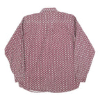 ALDO Mens Red & White Cotton Blend Shirt M Floral Pattern Long Sleeve Button