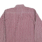 ALDO Mens Red & White Cotton Blend Shirt M Floral Pattern Long Sleeve Button