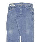 DICKIES Mens Regular Fit Blue Denim Straight Jeans W36 L29 Workwear Cotton Blend