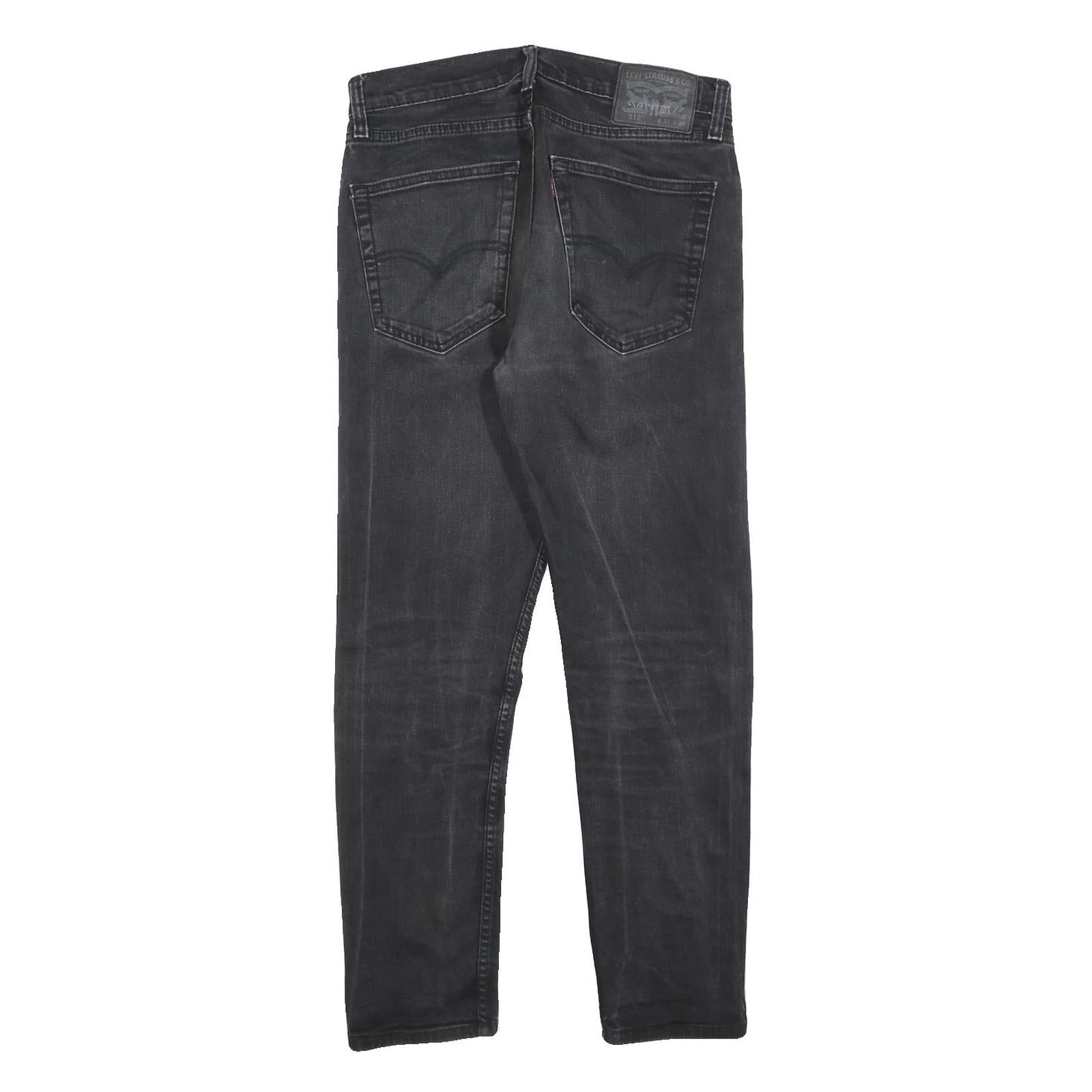 LEVI'S 512 Tapered Mens Jeans Black Slim Tapered Denim Medium W31 L27 Stylish