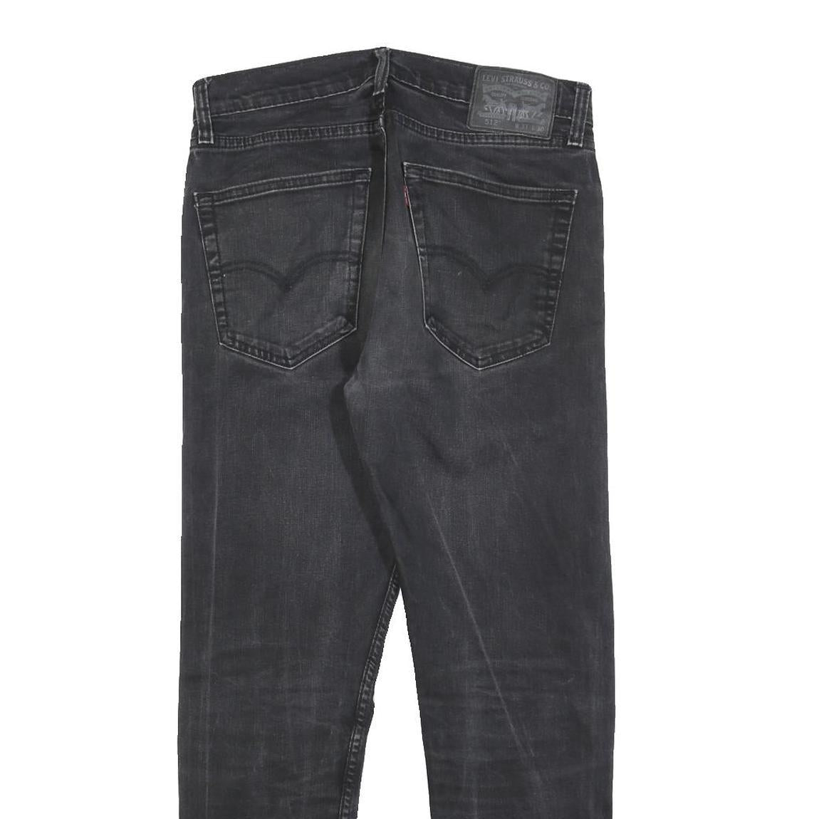 LEVI'S 512 Tapered Mens Jeans Black Slim Tapered Denim Medium W31 L27 Stylish