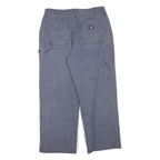 DICKIES Womens Cotton Blend Blue Regular Fit Wide-Leg Trousers W34 L27 Workwear